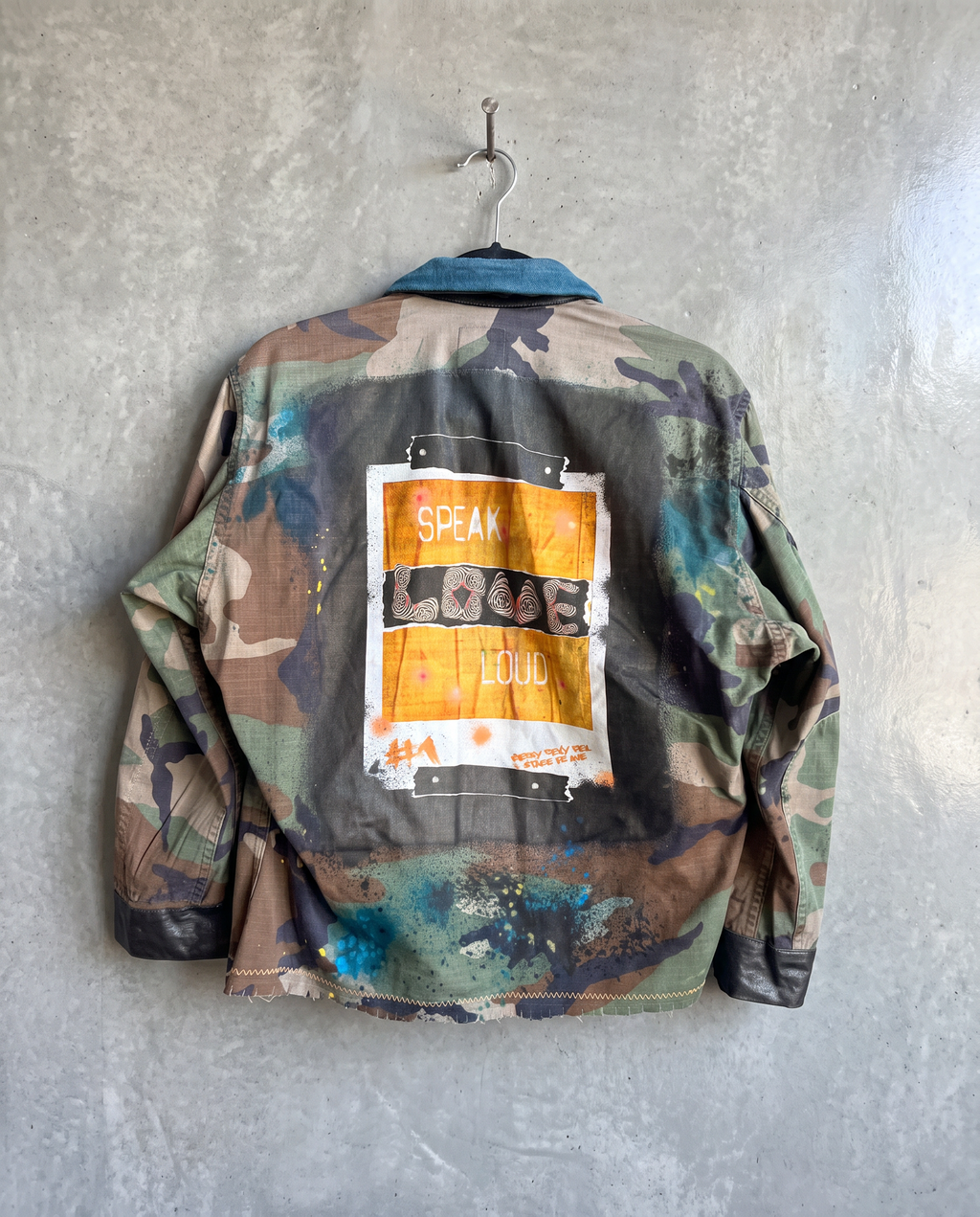 "Speak Love Loud" - Style #1 Edition 4 - back view showing print