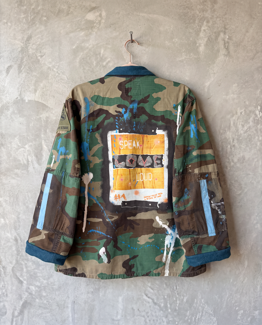 "Speak Love Loud" - Style #1 Edition 2 - back view showing print
