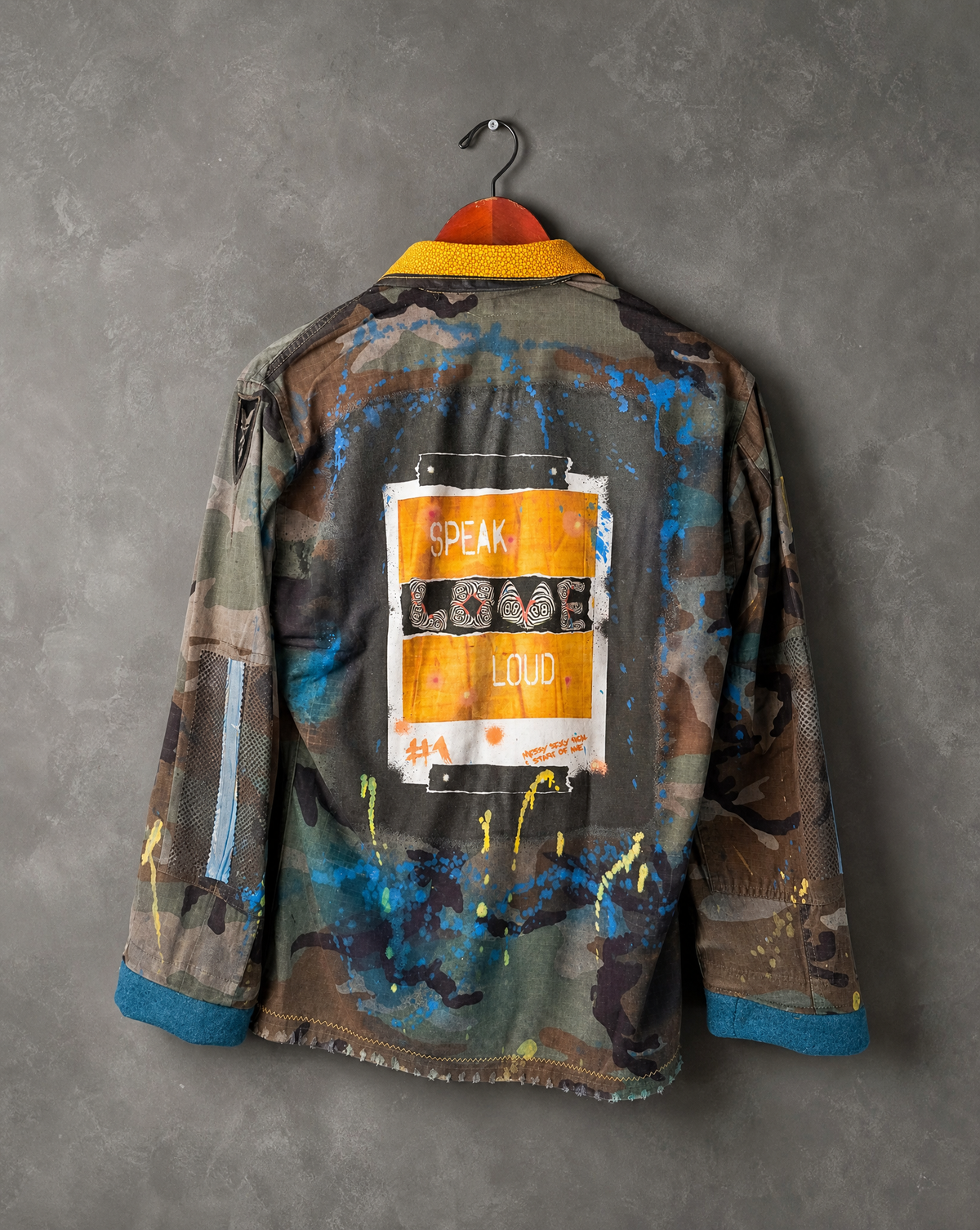 "Speak Love Loud" - Style #1 Edition 3 - back view showing print