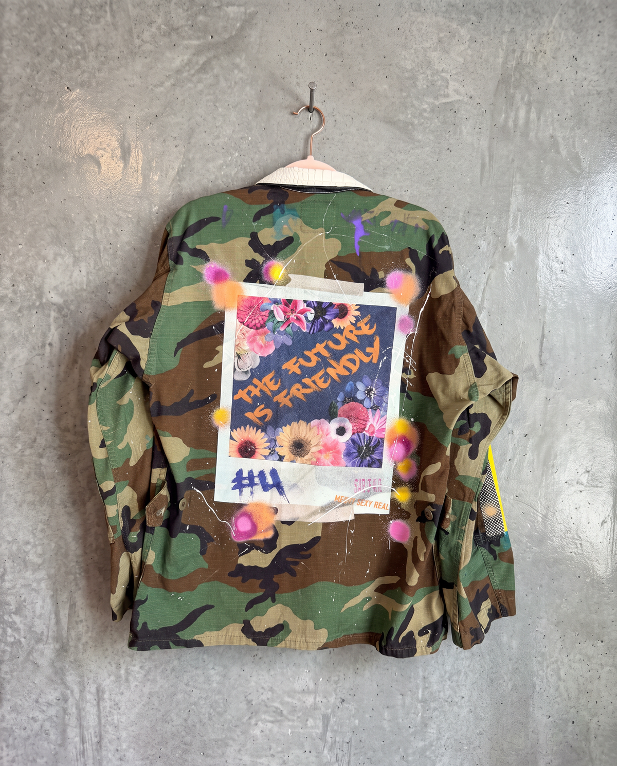 "The Future is Friendly" - Style #4 Edition 2 - back view showing print