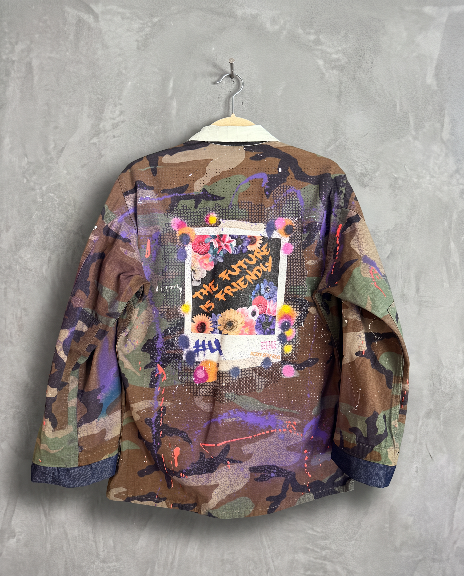 "The Future is Friendly" - Style #4 Edition 4 - back view showing print