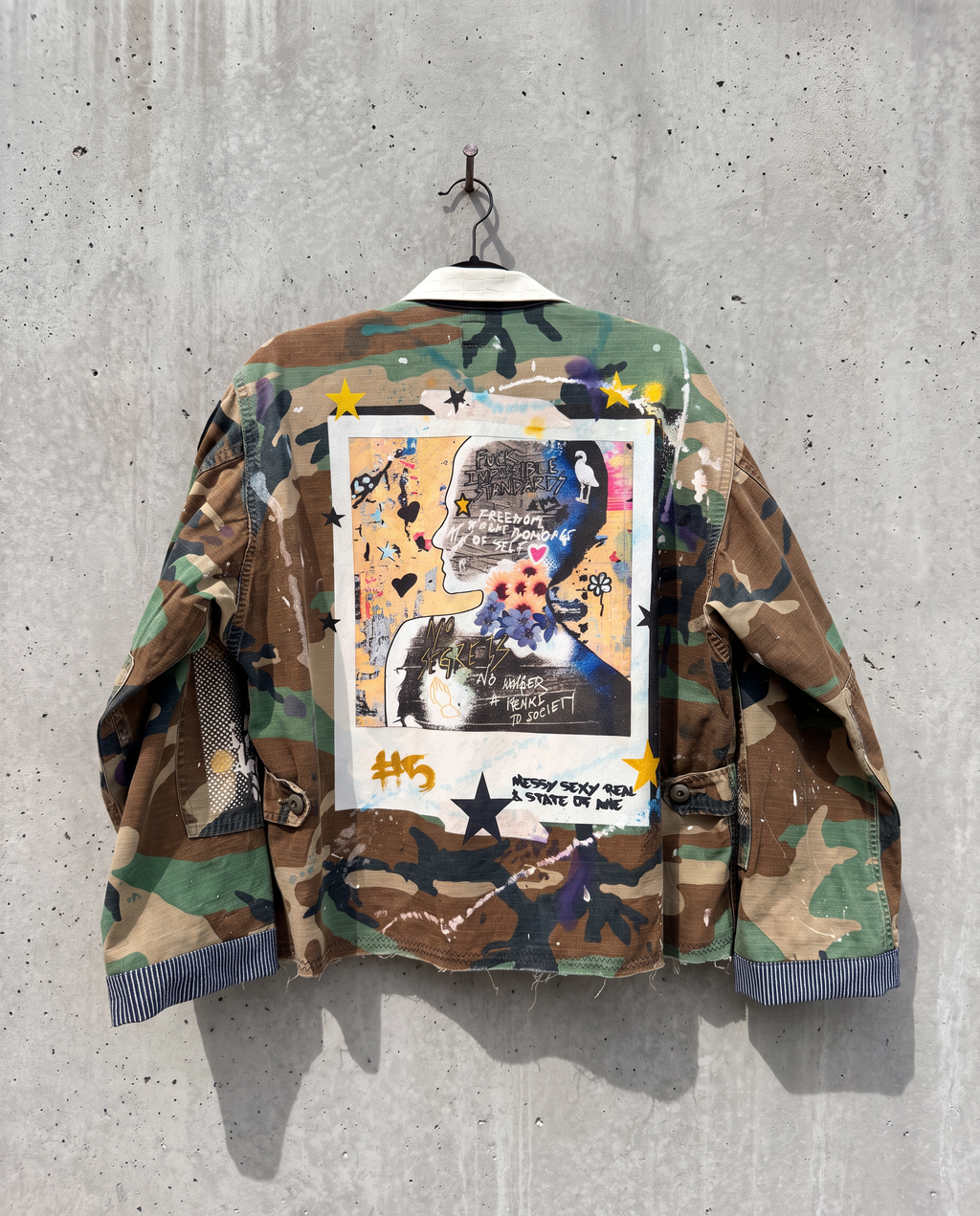 "No Regrets" - Style #5 Edition 3 - back view showing print