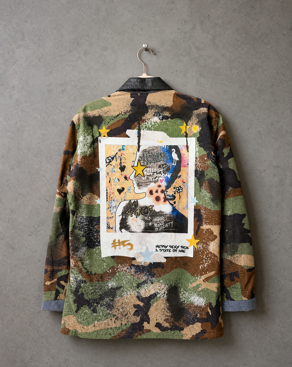 "No Regrets" - Style #5 Edition 4 - back view showing print