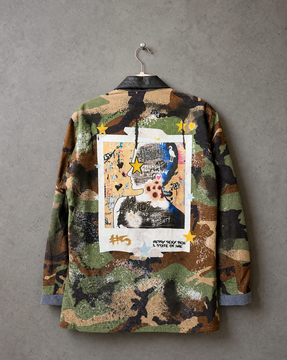 "No Regrets" - Style #5 Edition 4 - back view showing print