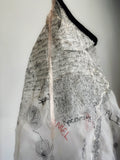 Artisanal Traced - silk organza dress, free-motion stitching