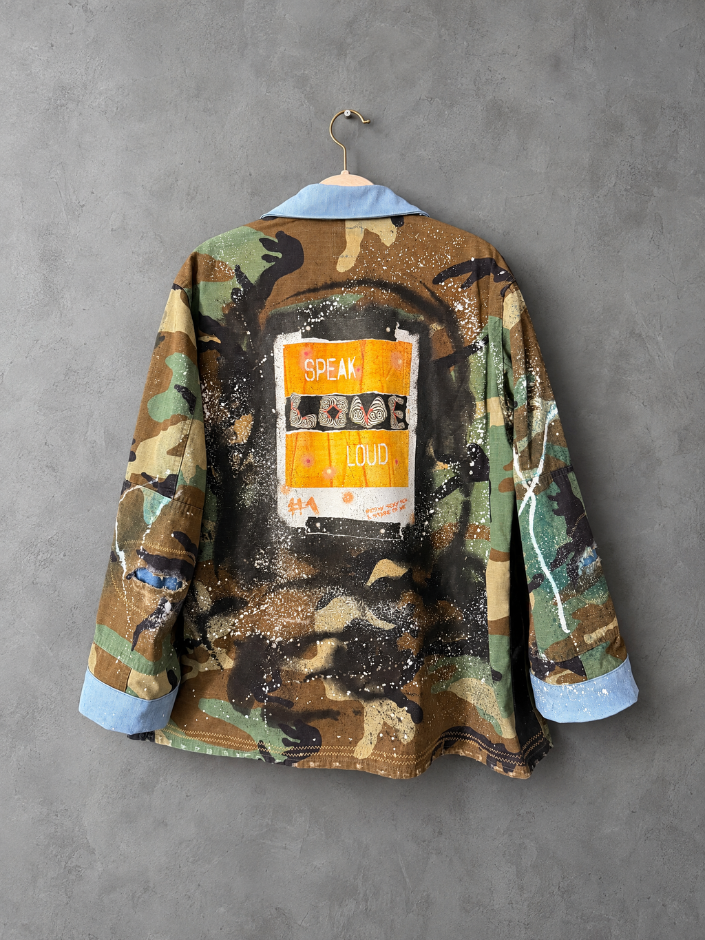"Speak Love Loud" - Style #1 Edition 5 - back view showing print