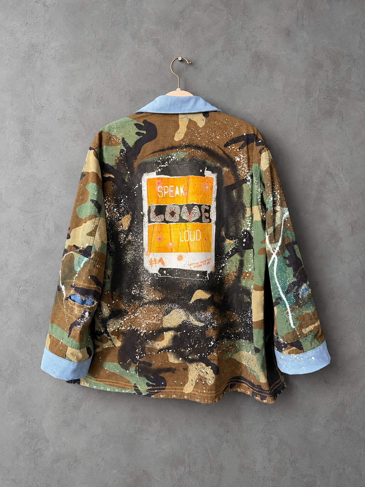 "Speak Love Loud" - Style #1 Edition 5 - back view showing print